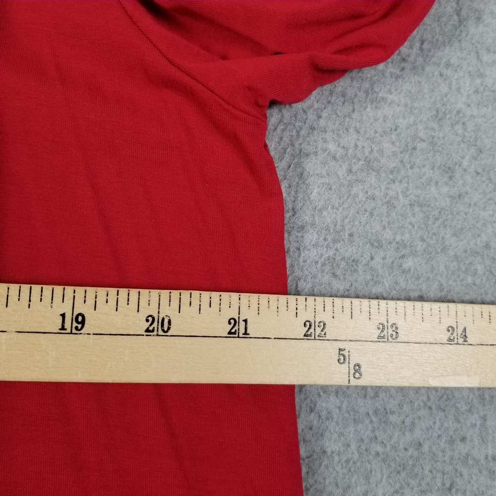 Adrianna Papell Tunic Top Women's XL Red Sharkbite Hem V-Neck 3/4 Sleeves Flowy - Picture 10 of 11